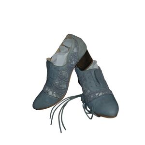 ANTHROPOLIGIE Laligo Mystique Leather & Lace Unique Oxford Bootie Sz 7.5